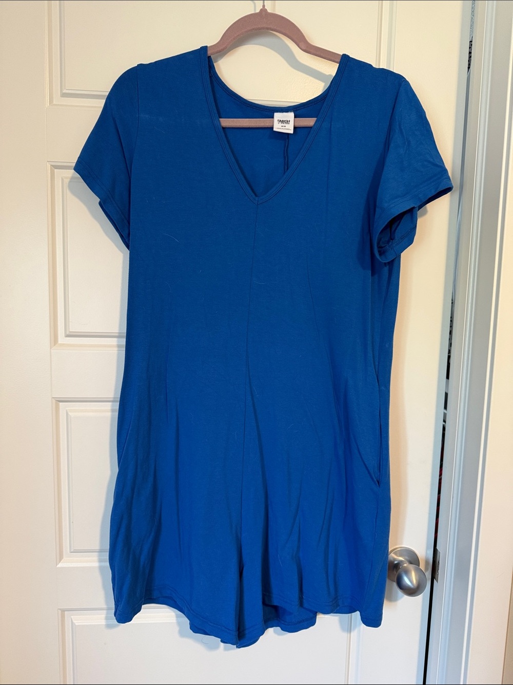 Women's V-Neck romper- Royal Blue